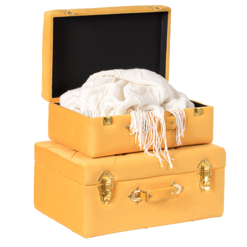 Ensemble de coffre d'appoint 2 pièces Hillwood, Jaune