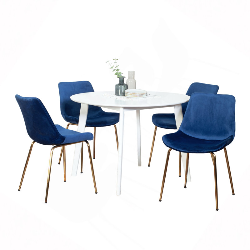 Ensemble de salle à manger 5 pièces Aufurr, table ronde avec 4 chaises