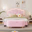 Ensemble de chambre à coucher 2 pièces avec lit plateforme tapissier en forme de fleur à DEL-653461657-653461671