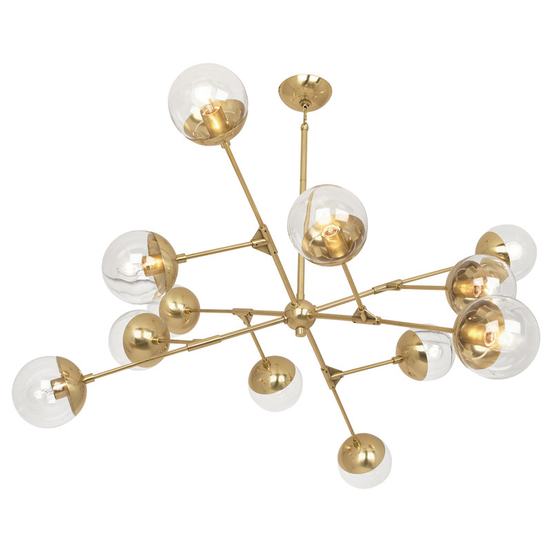 Celeste 12 - Light Chandelier, Modern Brass
