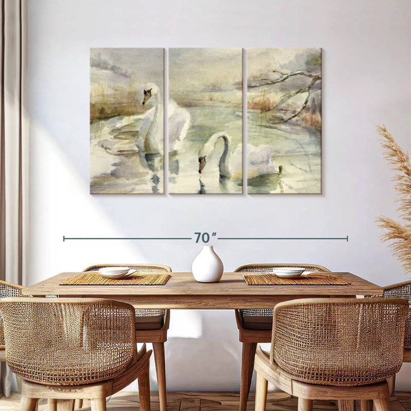 Brampt Swans In Winter, 36" H x 57" W