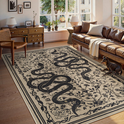 Tapis beige doux antidérapant Palos Vintage
