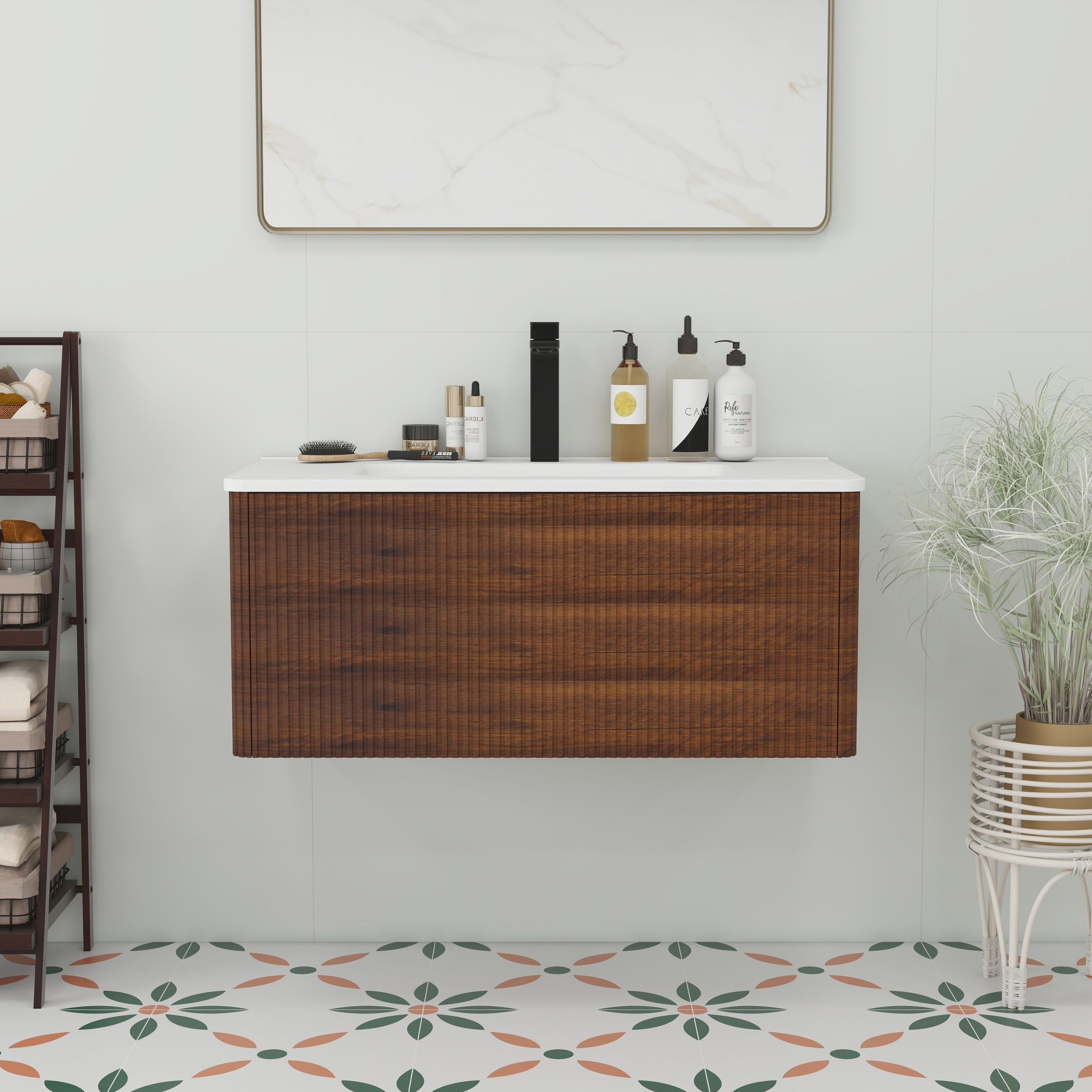 Latitude Run® Wall Mounted Floating Bathroom Vanity | Wayfair