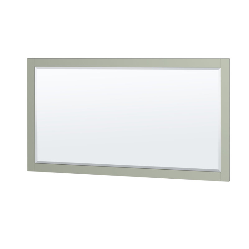 Sheffield 60" Bathroom Vanity Set with 58" Mirror, White Cultured Marble, Light Green