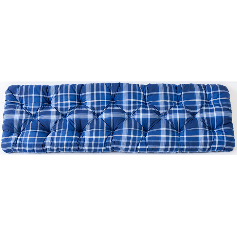 Garden Seat Cushion, H50 x W150 x D10 cm, Orange Check