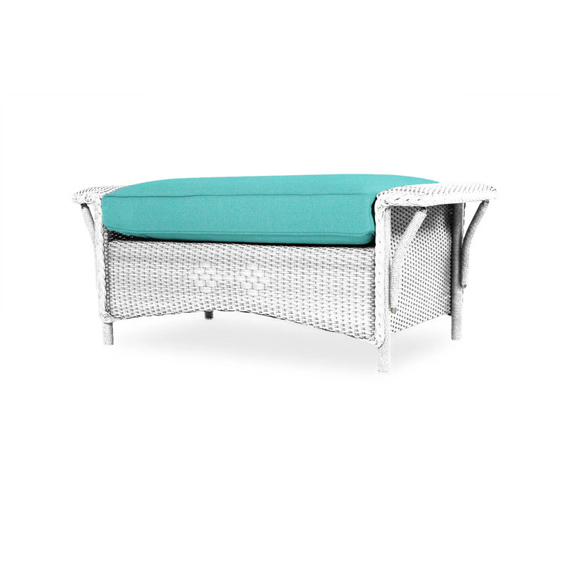 Nantucket Outdoor Ottoman, White, Beach Natural