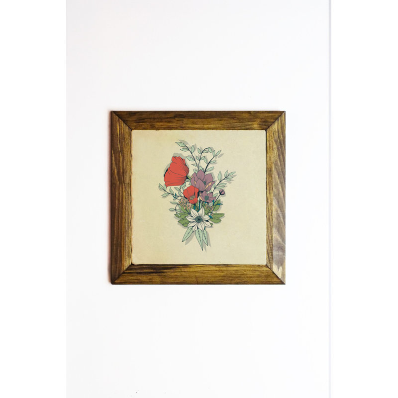 Superbe peinture encadrée décorative, 10,2 po x 10,2 po | Œuvre d'art 100% pierre avec cadre 100% bois (épaisseur: 0,8 pouce) | Impression UV pour des couleurs éclatantes | Parfait pour la décoration intérieure et les cadeaux uniques