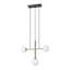 Luminaire suspendu 3 lumières noir et or brossé Ved avec abat-jour en verre blanc Ved