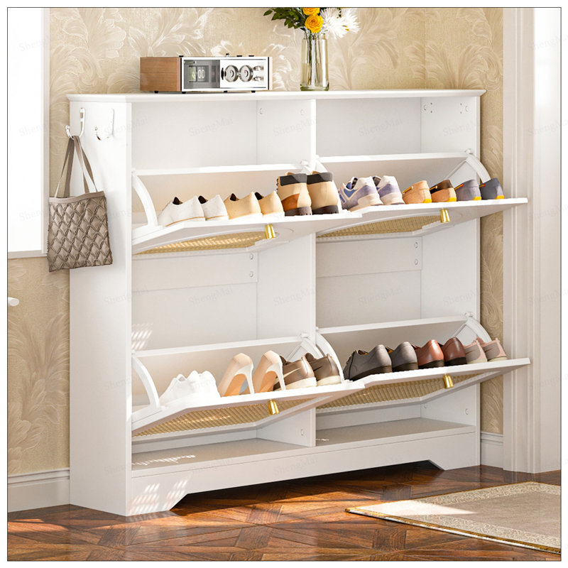Armoire à chaussures Mid-Century, White