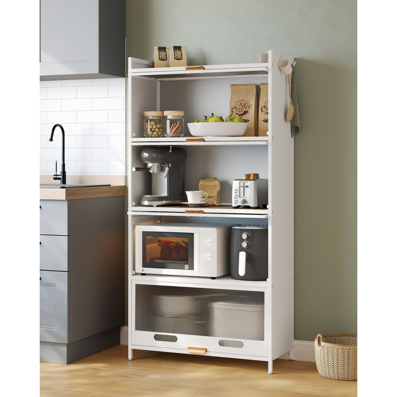 Kitchen Cabinets With Wheels And Flip Door,Bakers Rack, Pantry Cupboard,Kitchen Storage Rack