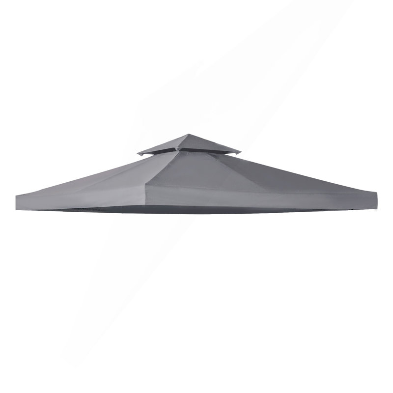Toit de rechange pour gazebo à 2 niveaux 9,8 pi x 9,8 pi (gris foncé, toit seulement)
