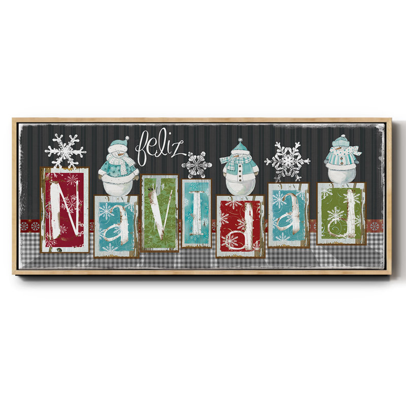Blocs Navidad - toile encadrée, H 20 po x l 50 po