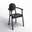 Fauteuil à dossier noir Kassia King Louis