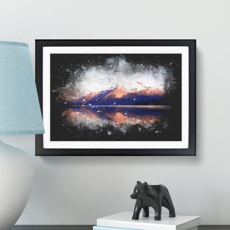 Mountain Sunshine in Canada - Picture Frame Graphic Art Print, 24cm H x 33cm W x 2cm D, Black Framed