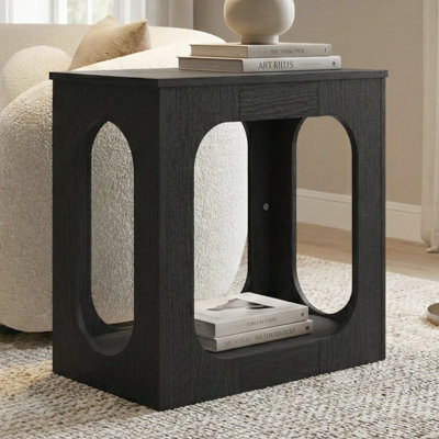 Inniss Modern Geometric 22" End Table with Open Shelf