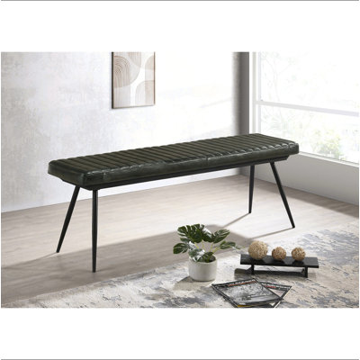 Espresso and Black Tufted Cushion Side Bench