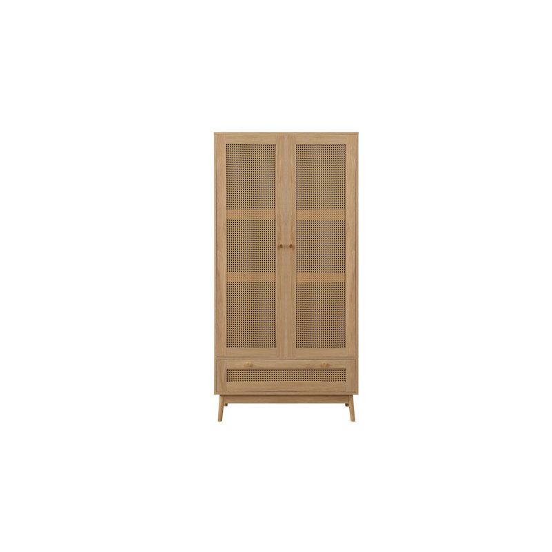 Noemi 2 Door Manufactured Wood Wardrobe, Oak