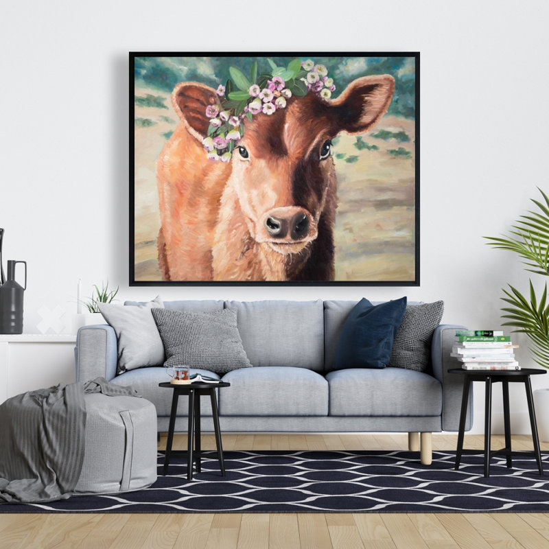 Cute Jersey Cow Print On Canvas