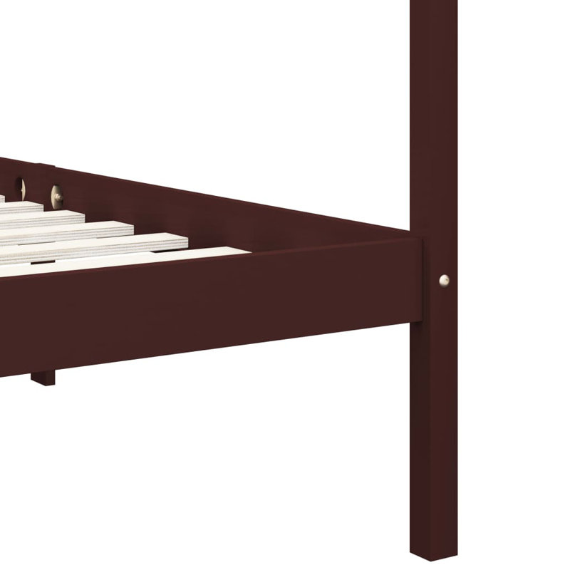 Harrison Solid Wood Bed, Dark Brown, 100 x 200cm