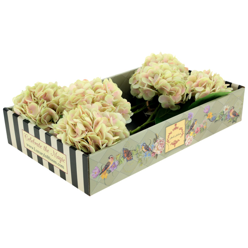Vibrant Hydrangea Natural Touch, Box Of 6 - 19 Inches, Pink