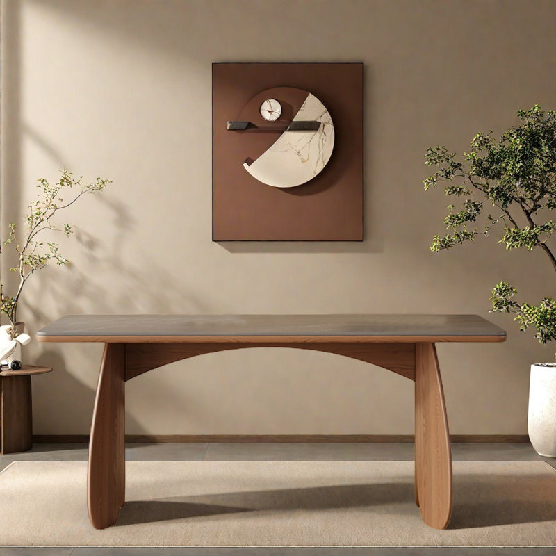 Small rectangular simple modern meal table, 29.53"H x 70.86"L x 35.43"W