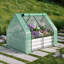 Patio Raised Planter with Greenhouse Cover, 4 x 3 ft, Galvanized Steel, Silver Finish, 50 L