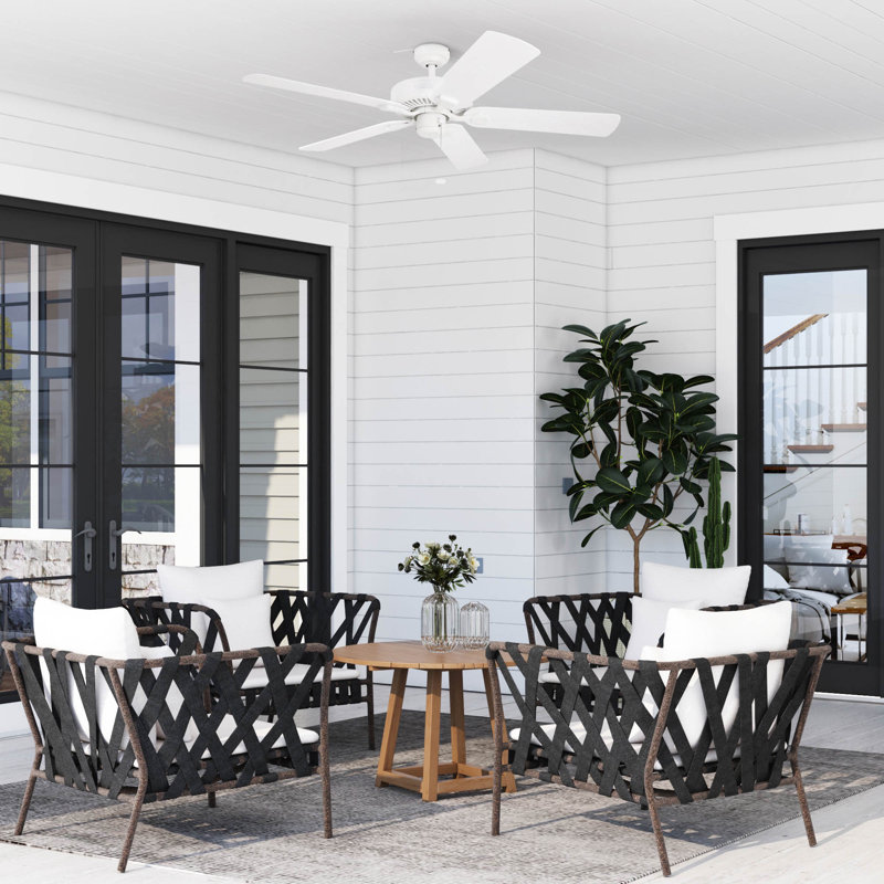 Belmar 52-Inch White Satin Finish Ceiling Fan with 5 Blades