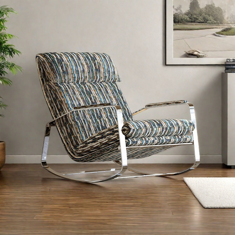 Chaise berçante artistique en acier inoxydable