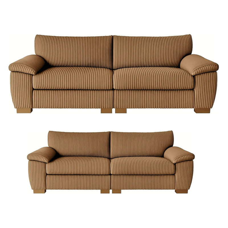 5 Seater Corduroy Sofa, Beige