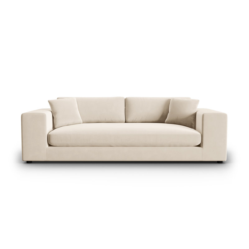 Francisca 4 Seater Velvet Sofa, Light Beige