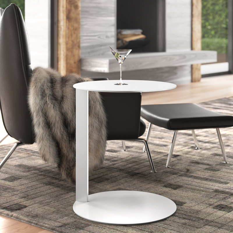 Note End Table, 21.8" H x 16" W x 16" D, White