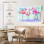 Trio flamant rose Brampt sur fond bleu-107707811