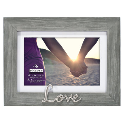 Gray Wood Embossed Picture Frame