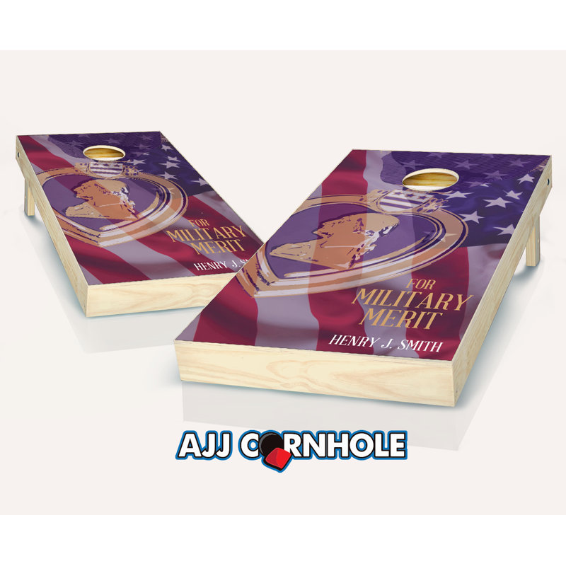 Ensemble de cornhole en bois massif 2 'x 4' avec sacs, Rouge / bleu royal