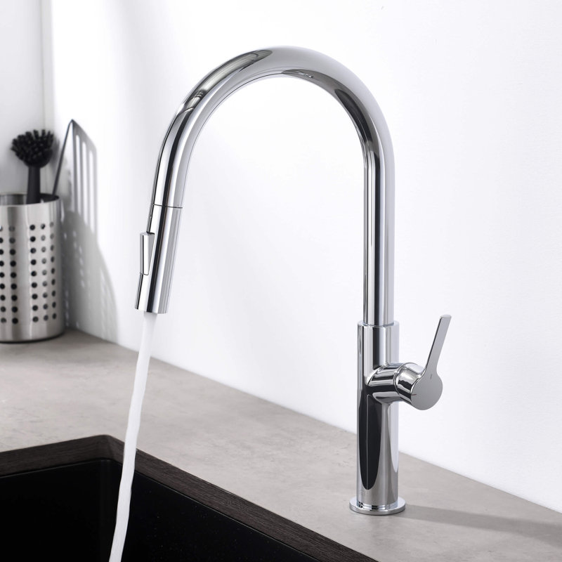Robinet de cuisine KIBI Fusion avec distributeur de savon, Chrome