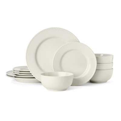 Mikasa Cranborne Stoneware Dinner Set, Cream