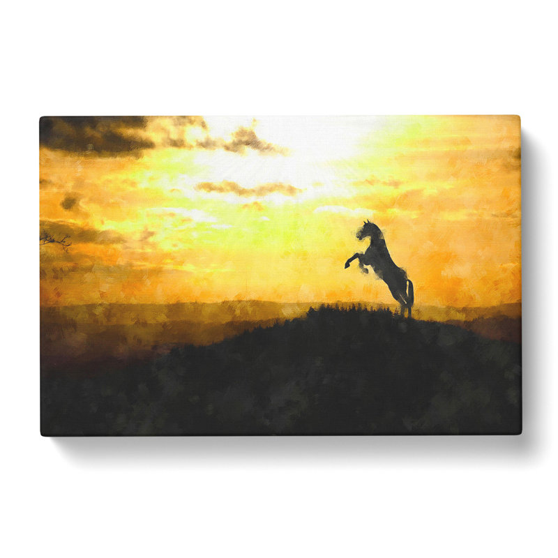 Horse At Sunset - Wrapped Canvas Print, 40cm H x 60cm W x 3cm D