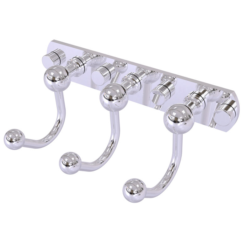 Dalston 3 Position Wall Mounted Hook Rack, Polished Chrome