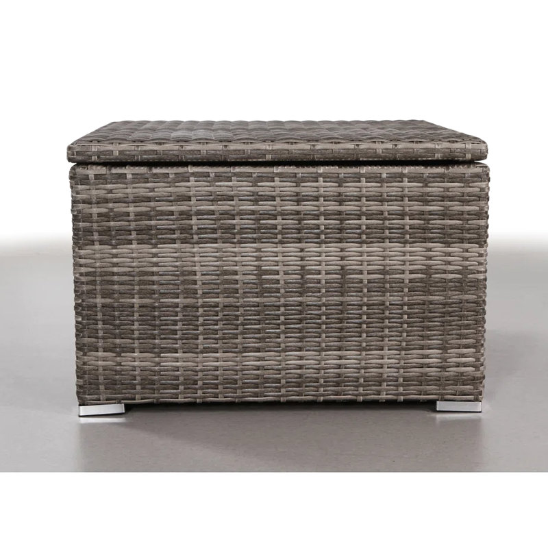 Table de bout d'extérieur moderne avec rangement - gris et gris