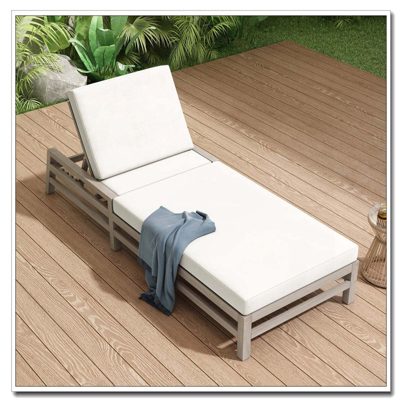Chaise longue d'extérieur réglable, 1, Gris