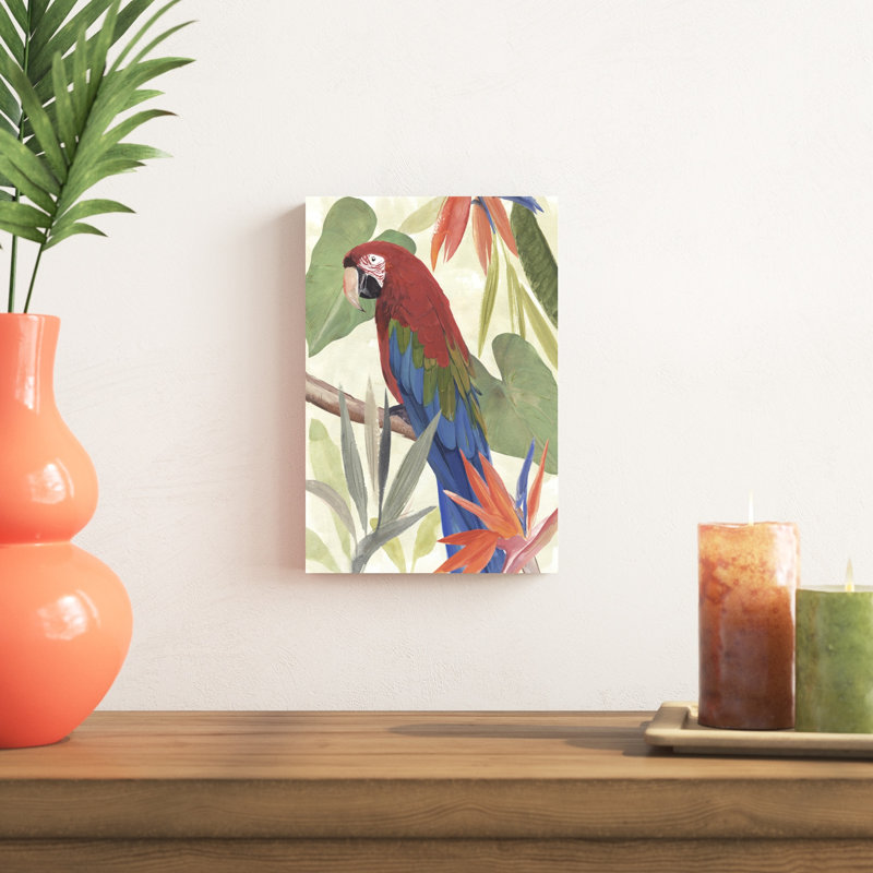 Composition de perroquet tropical III, H 12 po x l 8 po