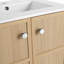 Meuble-lavabo autoportant élégant avec lavabo en céramique et beaucoup de rangement-113754480