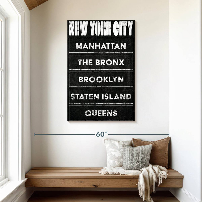 Aime Boroughs de New York, H 45 po x l 30 po