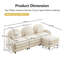 Canapé modulaire courbé 3 places avec repose-pieds et coussins double couche-132903527-132903528