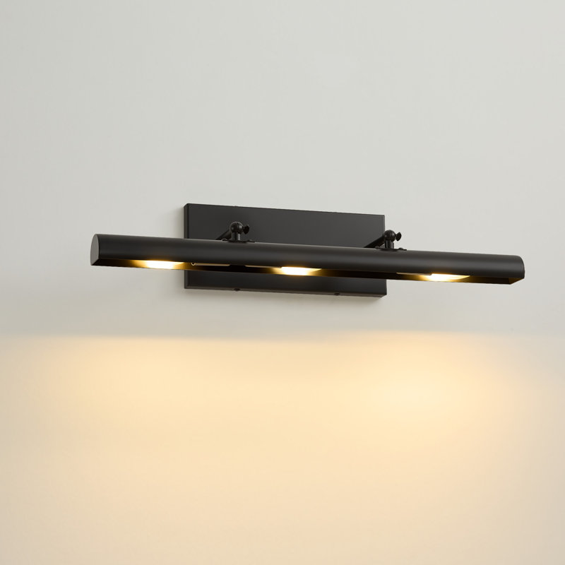 Adjustable Arm Wall Sconce With Black Finish, 24-Inch Wide Modern Swing Arm Wall Light, Matte Black