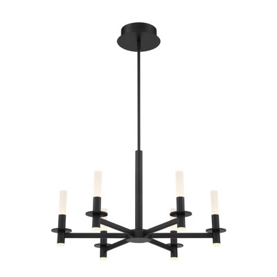 Eurofase Torna 6 - Light Candle Style Modern Linear Led Chandelier In Matte Black