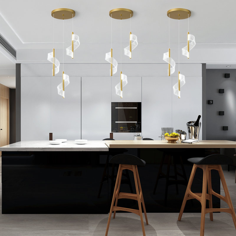 3 - Light LED Gold Cluster Pendant Light
