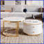 Modern 2-Piece Nesting Coffee Table with Storage Drawers, Space-Saving Gold Accent for Living Room