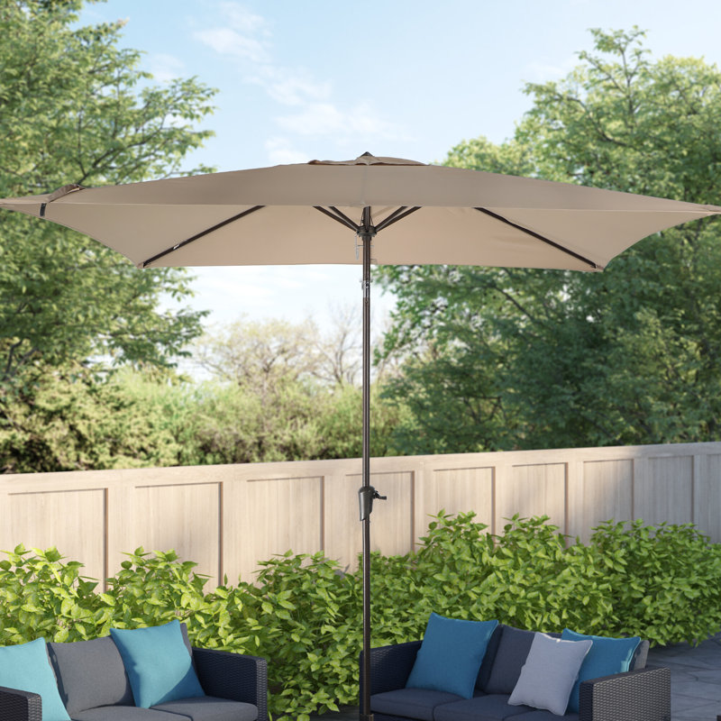 Parasol de marché rectangulaire avec base