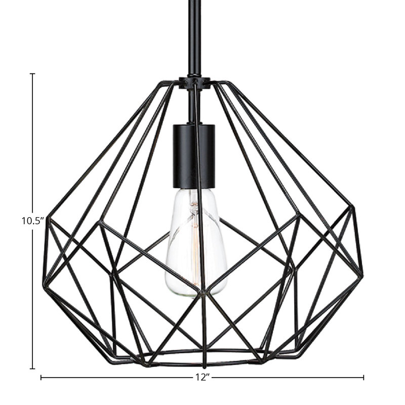 Luminaire suspendu 1 lumière, Noir
